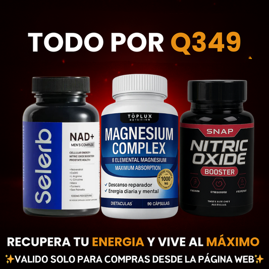 COMBO ENERGIA TOTAL🔥SELERB NAD MEN +NITRIC OXIDE+ MAGNESIO COMPLEX💊